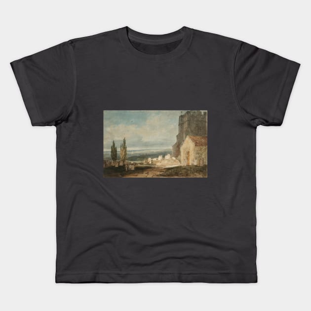 A Church and Churchyard near a River or Lake, with an Extensive Landscape Beyond, 1796-97 Kids T-Shirt by Art_Attack